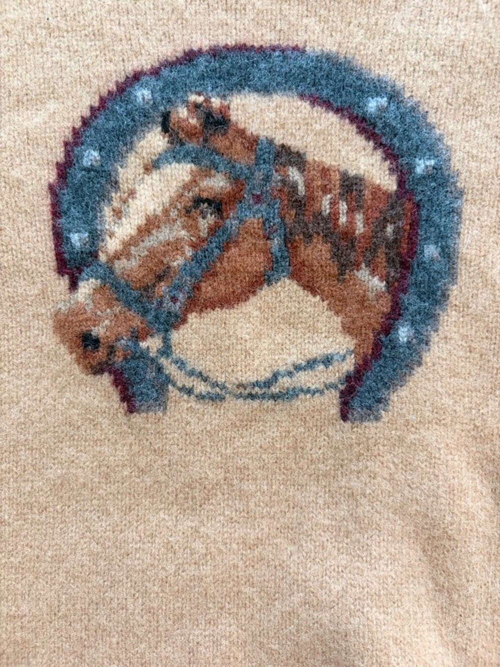 Vintage Ralph Lauren Lambswool Equestrian Horse Sweater sizeL - Picture 8 of 8